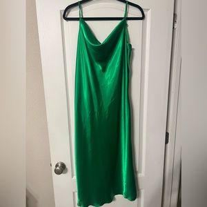 EMERALD GREEN SLIP DRESS - worn once!!!!